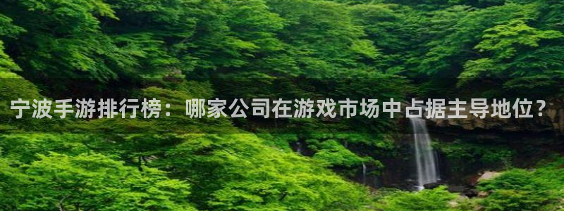 火狐电竞助手：宁波手游排行榜：哪家公司在游戏市场中占据主导地