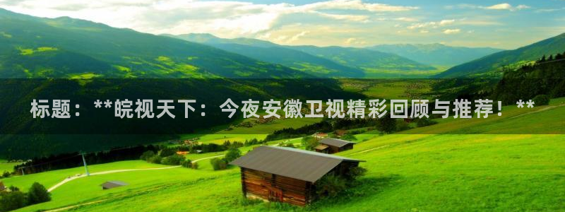 斗球app下载安卓：标题：**皖视天下：今夜安徽卫视精彩回顾与推荐！**